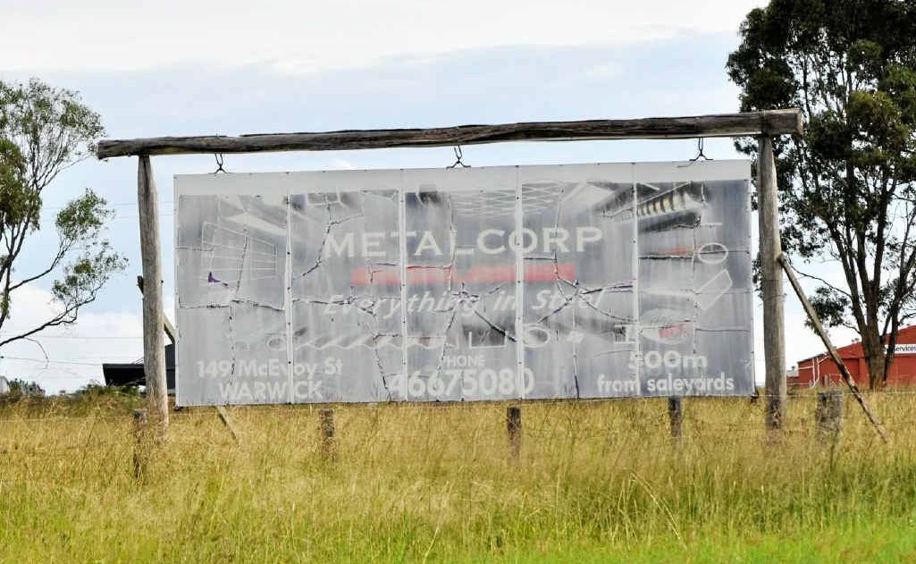 Old signs are bringing down the look of the northern approach to Warwick. Old signs are bringing down the look of the northern approach to Warwick.